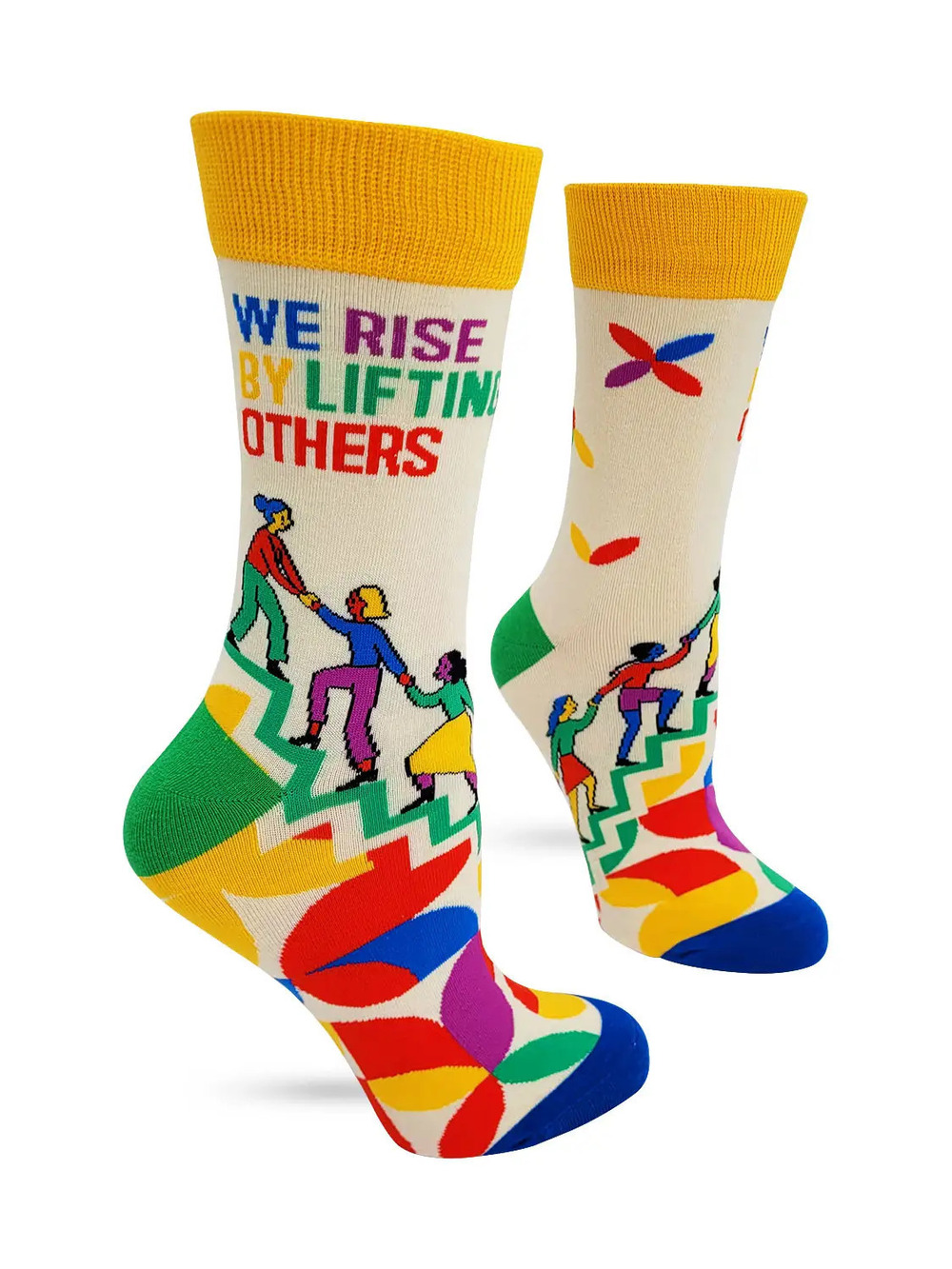 FD18 | Fabdaz Women's Novelty Crew Socks | We Rise Lifting Others | Size 5-10